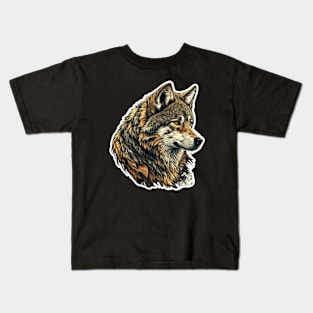 wolf sharp face Kids T-Shirt